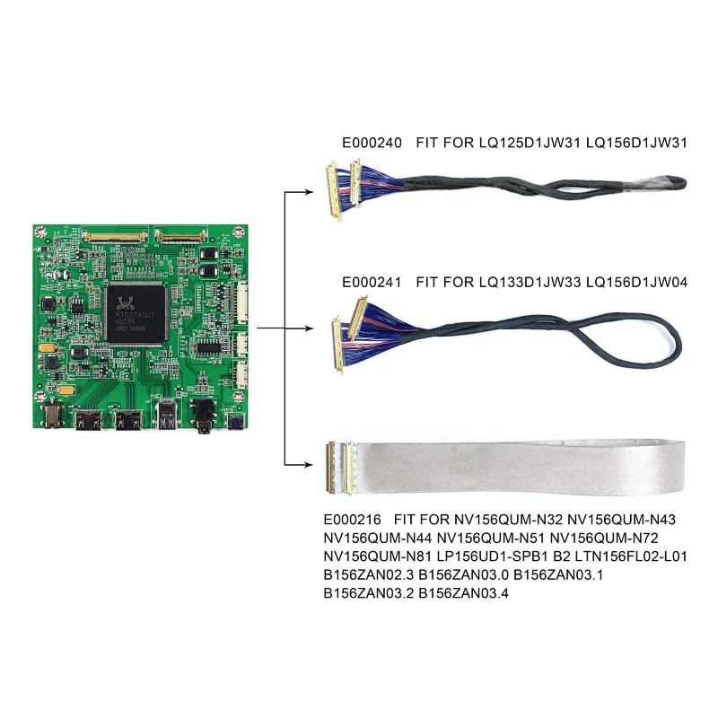 HDMI Mini+DP LCD Controller board work with B156ZAN03.2 LTN156FL02-L01 NV156QUM-N32 LQ125D1JW31 LQ156D1JW31 LQ133D1JW33 LQ156D1JW04 lcd controller board hdmi hdmi lcd controller board hdmi controller board hdmi controller for lcd lcd controller hdmi