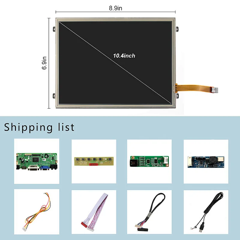HDMI VGA DVI LCD Controller Board With 10.4