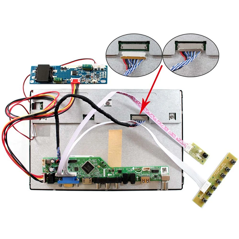 HDMI VGA AV USB RF LCD Board Work for LVDS Interface LCD Screen 10.1