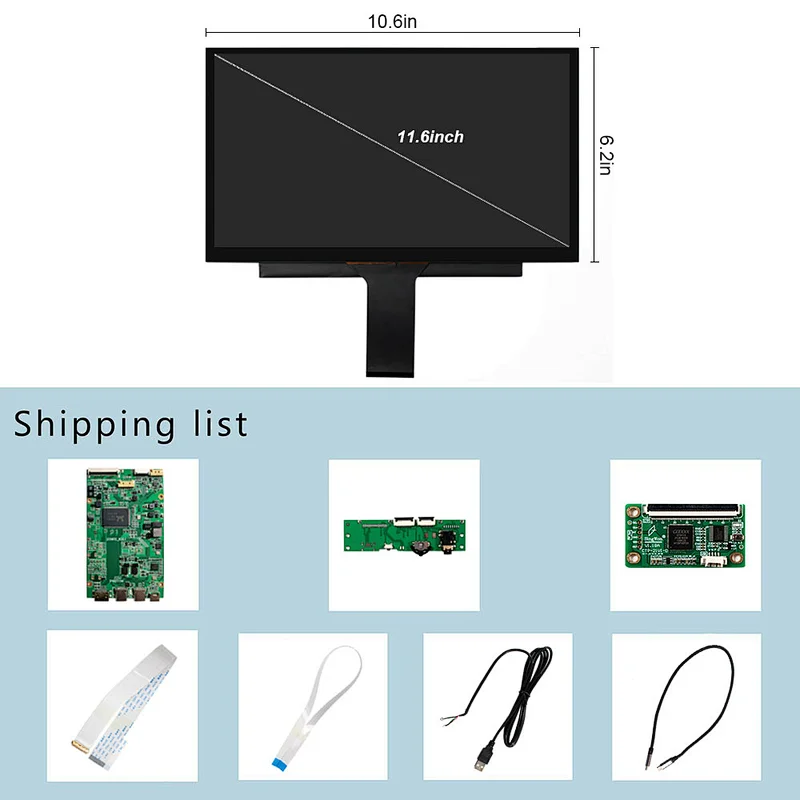 11.6inch eDP 1920X1080 IPS LCD Screen Capacitive Touch Panel with HD-MI TYPE-C LCD Controller Board
