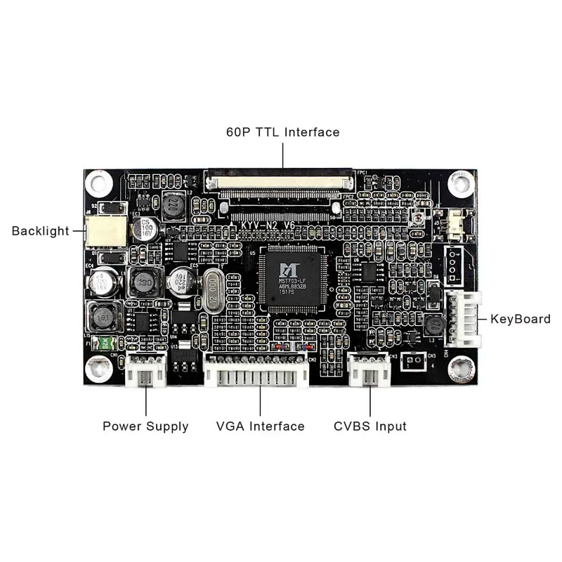 VGA AV LCD Driver Board With 6.2
