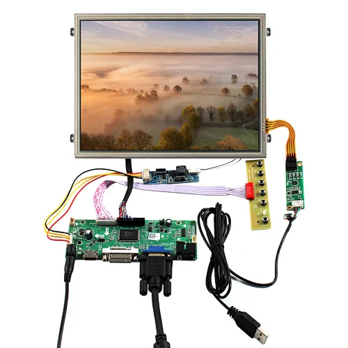 HDMI VGA DVI LCD Controller Board With 10.4" VS104T 1024X768 Resistive Touch LCD lcd controller board hdmi hdmi lcd controller board resistive lcd touch screen