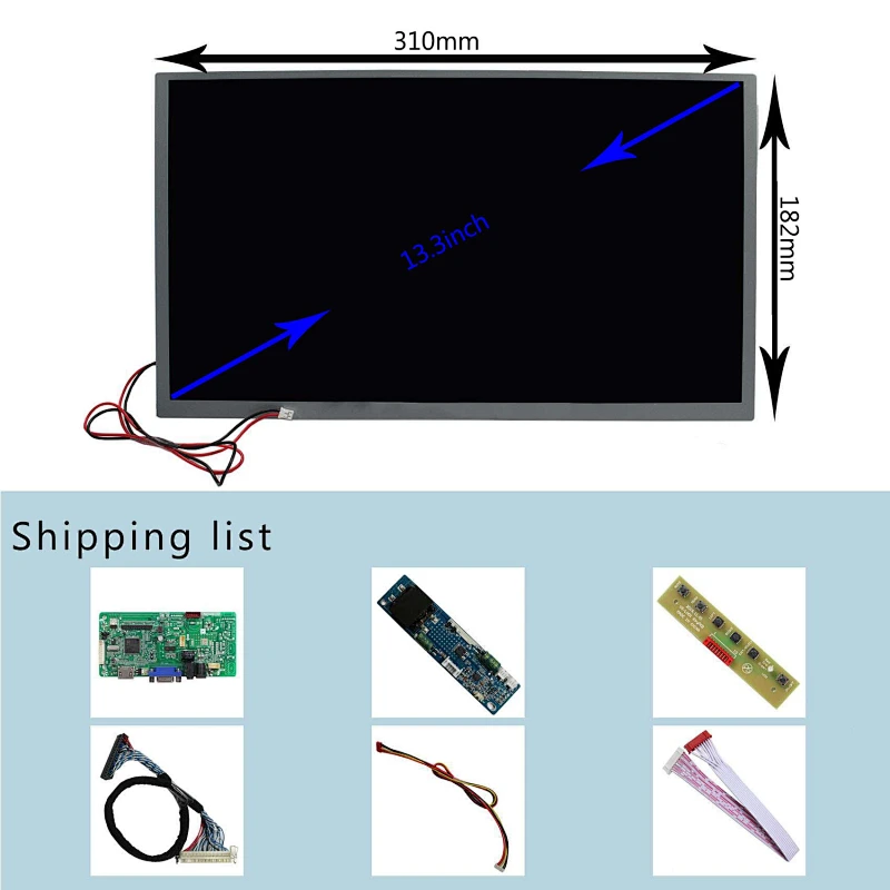 HDMI VGA Audio LCD Board for 30Pin LVDS Interface 13.3