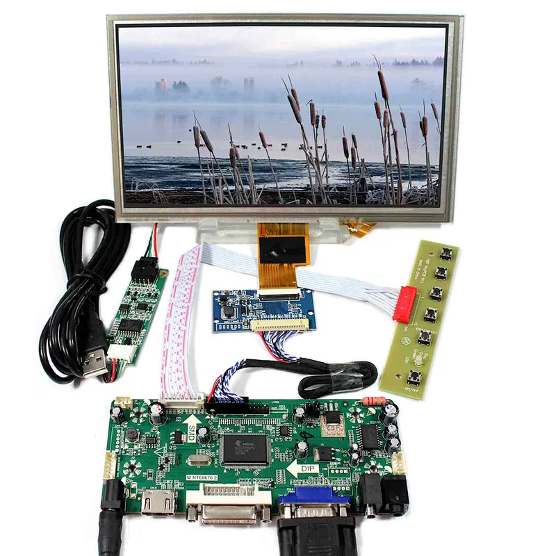 8inch ZJ080NA-08A 1024X600 LCD With Touch Panel with HDMI VGA DVI LCD Controller Board