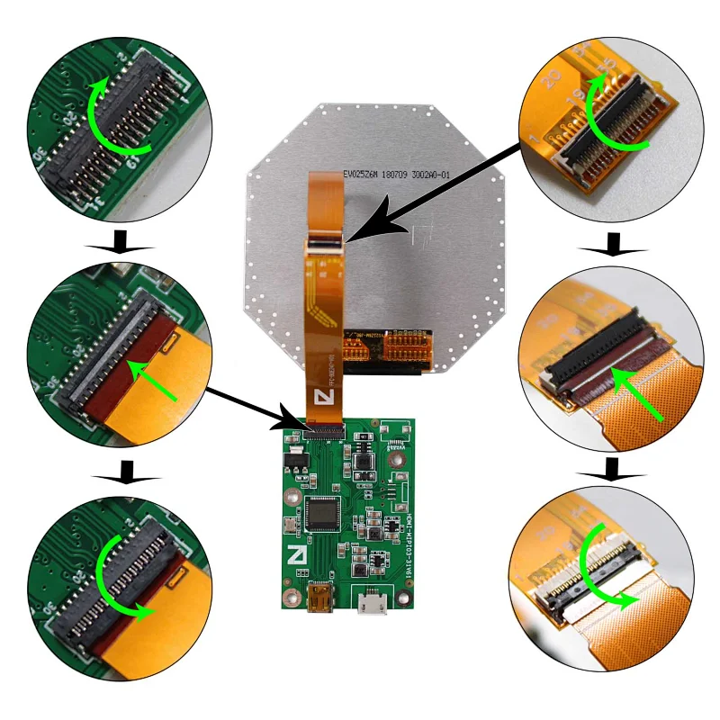 2.5inch VS025Z6M  round LCD Screen to Micro HD Board hd lcd board hd lcd tv board hd lcd control board hd lcd screen round lcd screen 2.5inch lcd screen