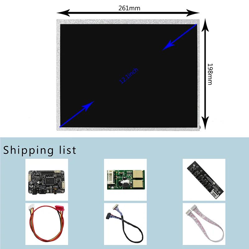 12.1 inch 1024X768 TFT-LCD WLED Backlight Screen With HDMI LCD Controller Board