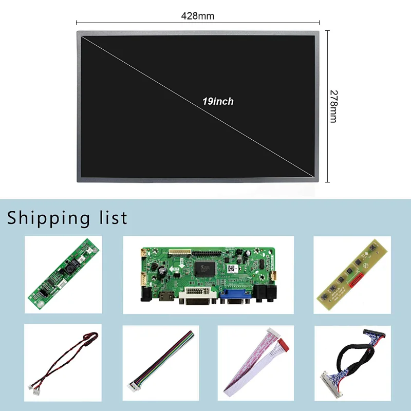 19inch M190CGE-L23 1440X900 LCD Screen with HDMI DVI VGA LCD Controller Board 19inch M190CGE-L23 1440X900 M190CGE-L23 1440X900 M190CGE-L23 19inch lcd 1440x900 lcd