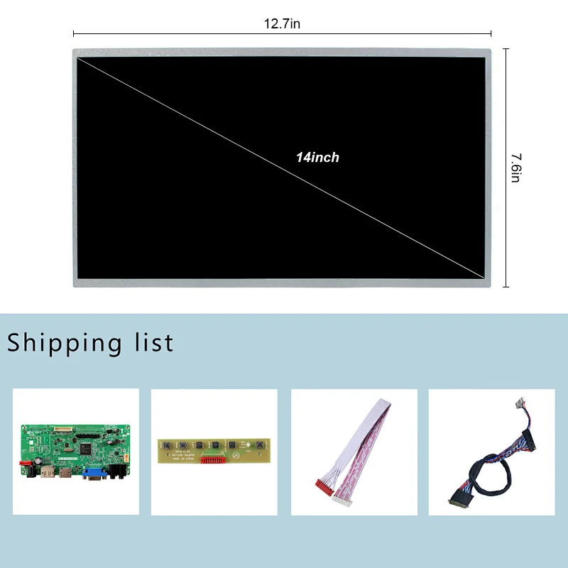 14inch 1600X900 TFT-LCD Replacement For Laptop Display with HD-MI DP Driver Board 14inch 1600X900 lcd laptop display replacement 14inch laptop
