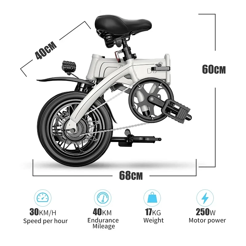 Foldable aluminum alloy electric bike electric bicycle with hidden battery