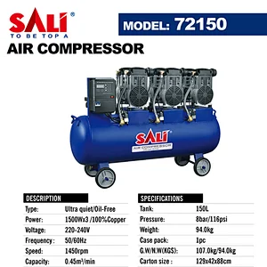 SALI 72150 150L Ultra Quiet Oil Free  Air Compressor Price