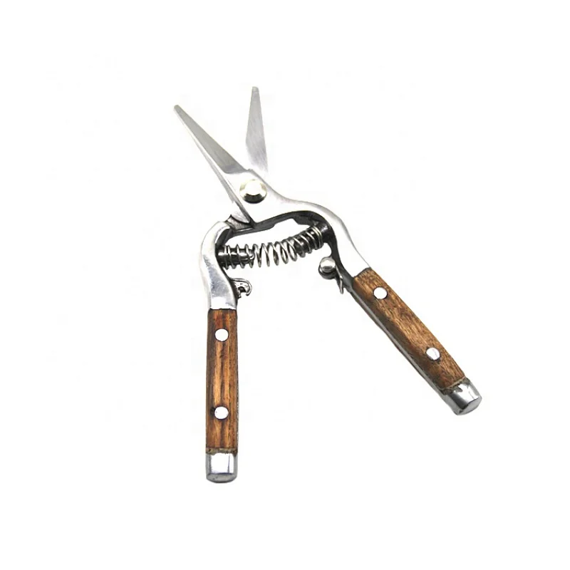 S02032008 8'' HQ Hand Tools classic wooden hand Garden Shears Hand Pruner