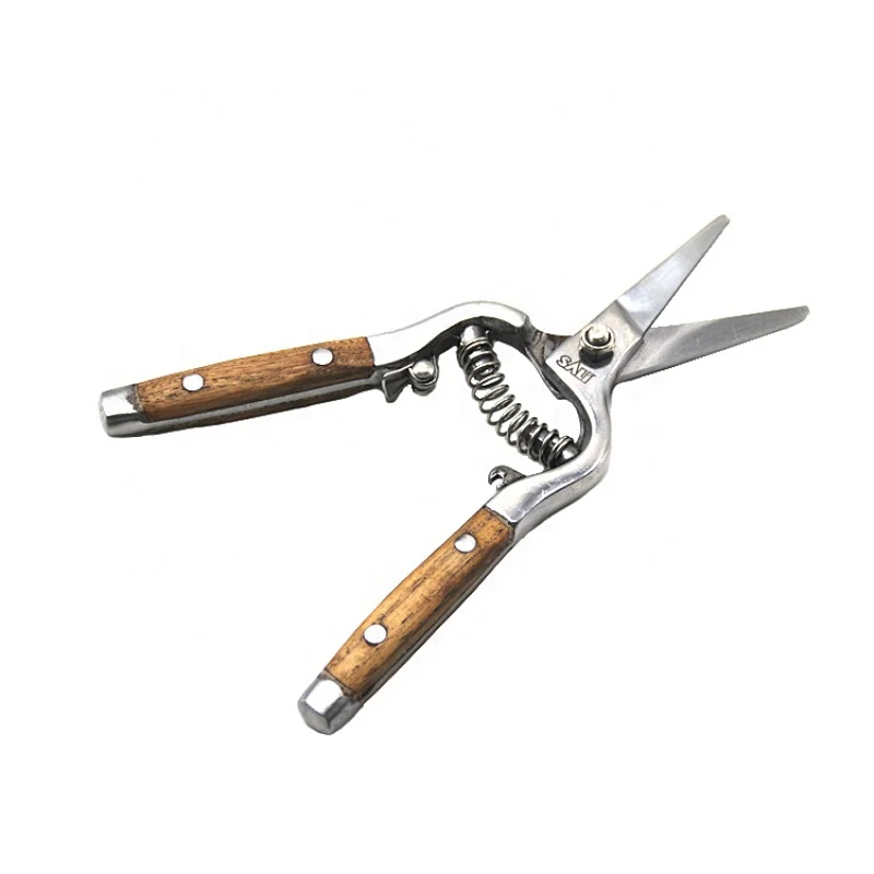 S02032008 8'' HQ Hand Tools classic wooden hand Garden Shears Hand Pruner