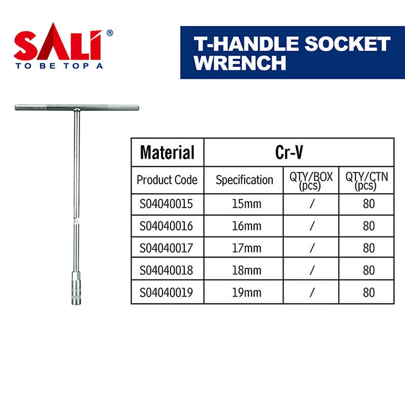 SALI High Performance 15/16/17/18/19mm T-handle Socket Wrench