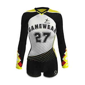 Hot Sale Sportswear 100%Polyester Wholesale Volleyball Jerseys Custom Women Volleyball Uniforms