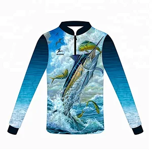 China Import 100%Polyester  Sublimation Custom Vented Fishing Shirts Wholesale