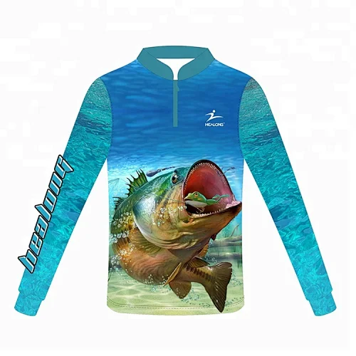 healong 5xl custom made fishing jerseys long sleeve fishing jersey