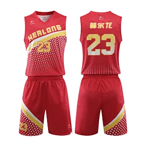 Cheap Wholesale Reversible Basketball Jersey Color Red Black Basketball Uniform Design For Men