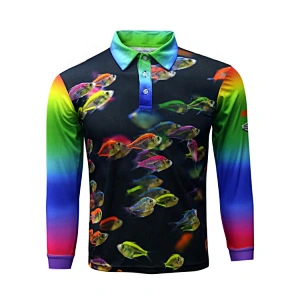 Funny Fishing Shirt Quick Dry Polyester Custom Wholesale Fishing Wear Mens