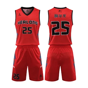 Cheap Wholesale Reversible Basketball Jersey Color Red Black Basketball Uniform Design For Men