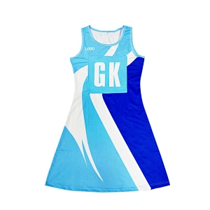 Blue Sublimated Sexy Girls Netball Dress