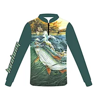 Sublimation Fishing Suit Custom Made, Cheap Fishing T-Shirt Sample Free