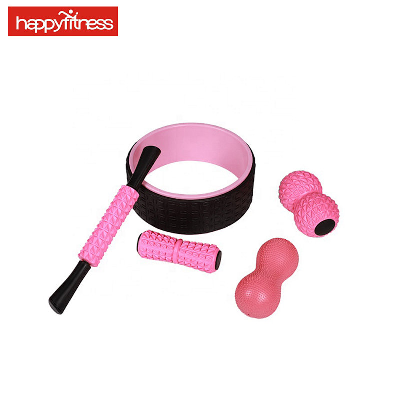 massage stick and yoga wheel set