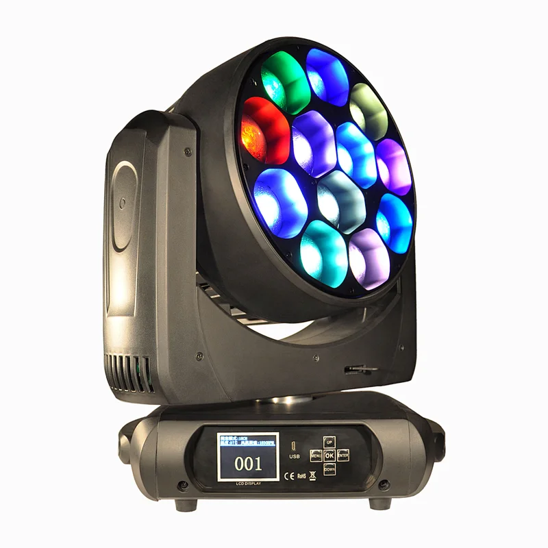 brightest 40W*12PCS Zoom moving head stage light with dot matrix
