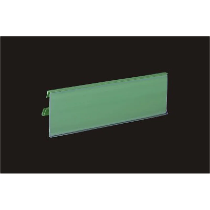 Plastic data strip for storage rack using