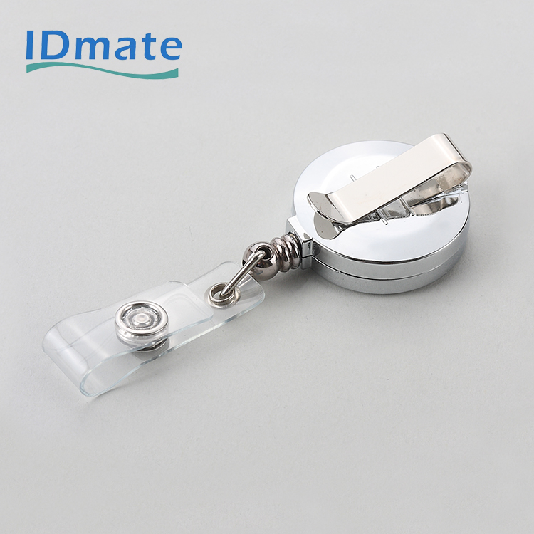 Chrome retractable badge reel