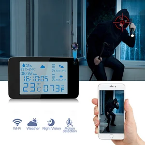 Clock Camera Weather Station WiFi Security HD 1080P