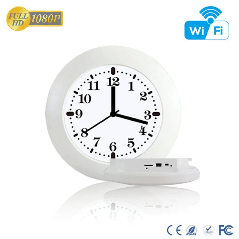 HD 1080P Wall/Desk Clock Wi-Fi Security Camera