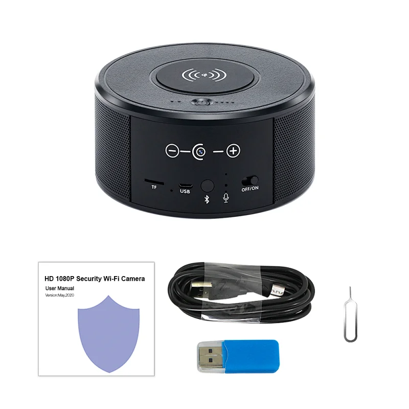 Discontinued HD 1080P Wireless Charger Speaker Camera Wi-Fi Security