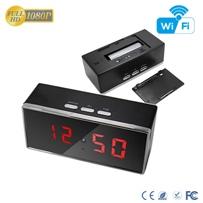 HD 1080P IR Desk Clock Wi-Fi Security Camera
