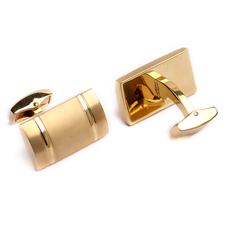 Jewel Tie Stainless Steel Yellow IP-Plating Cuff Links 9mm x 23mm