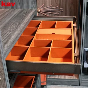 top grade divider jewelry organizer box with soft close under mount drawer slide for wardrobe