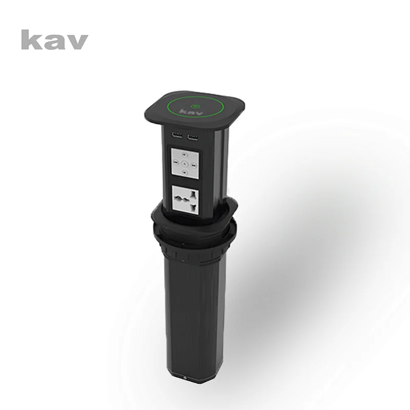 furniture cabinet hardware lifting socket power driven invisible socket with wireless charger  (BE1301)