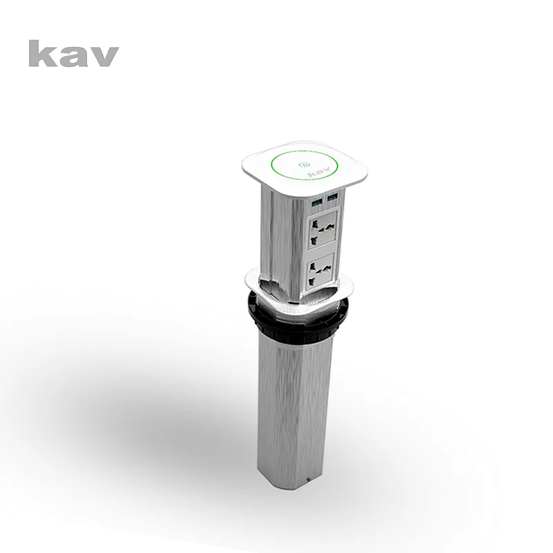 furniture cabinet hardware lifting socket power driven invisible socket with wireless charger  (BE1301)
