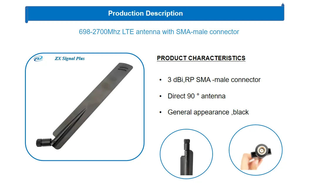 Good quality Omni-directional 4g lte duck antenna with customizable connector