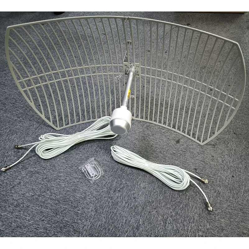 High gain 32dbi 1700-3800Mhz dual polarization outdoor grid parabolic antenna for communication
