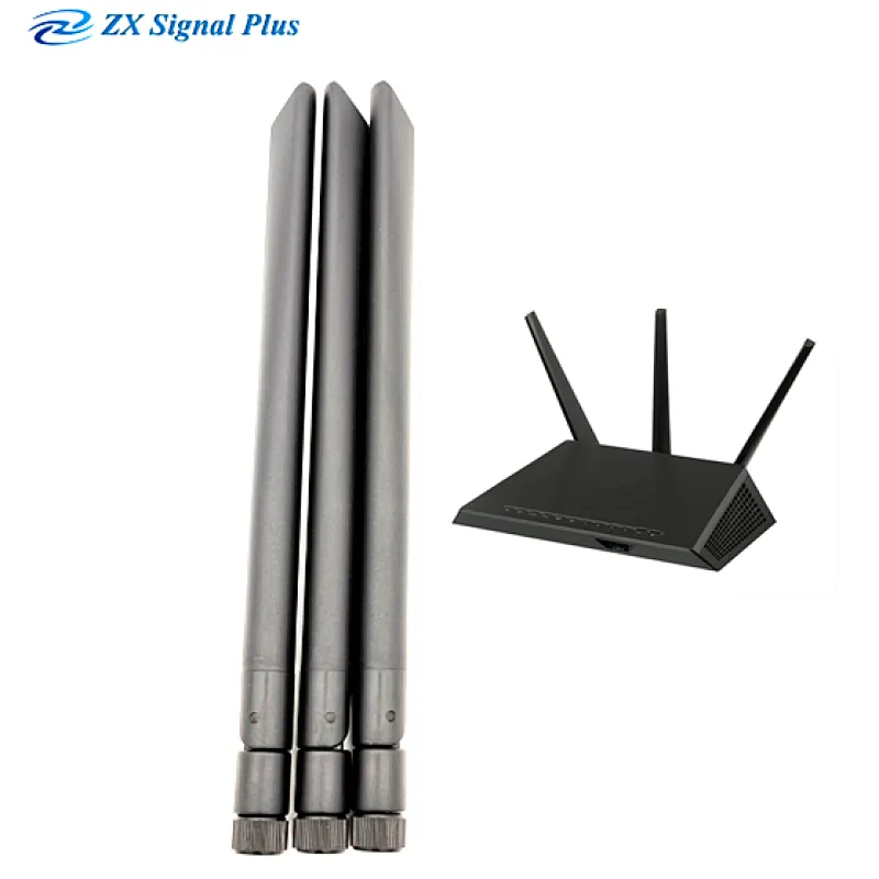 Antena LTE 4G para comunicación / 21cm 698-2700Mhz 3dBi Antena de pato de goma blanca y negra con conector SMA; pliegue de 90 grados
