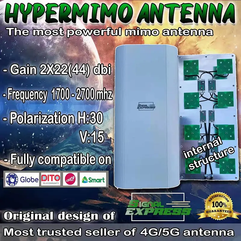 Nuevo estilo Filipinas Hot Parabolic Alternatives Hyper 2x22dBi 1700-2700MHz 3G 4G LTE Hyper MIMO Antena