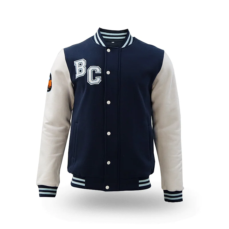 Custom College Jacket Embroidered Satin Baseball Bomber Jacket for Men