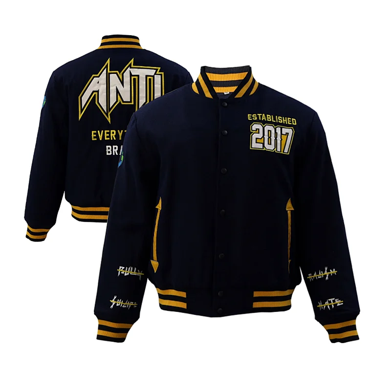oem hooded mens baseball jacket for kids