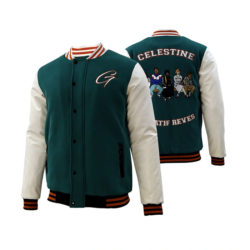 custom baseball jersey oem sportswear embroidery baseball college zipper bomber jacket