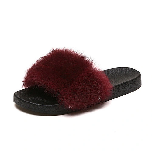 Greatshoe cheap winter faux fur slippers indoor ladies,women slide sandal slipper with fur