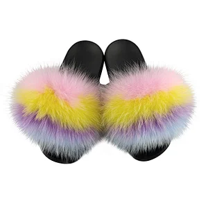 Greatshoe high quality furry lightweight breathable fur faux fur slippers