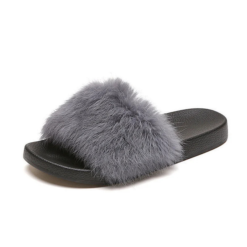 Greatshoe cheap winter faux fur slippers indoor ladies,women slide sandal slipper with fur
