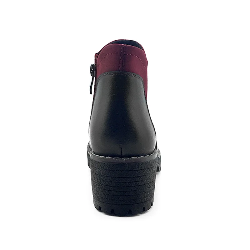 Greatshoe cheap wholesale fancy fashion zipper waterproof leather ankle boots for women winter