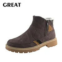 Greatshoe new style brown high quality women martin warm boot, leather ladies ankle boots women