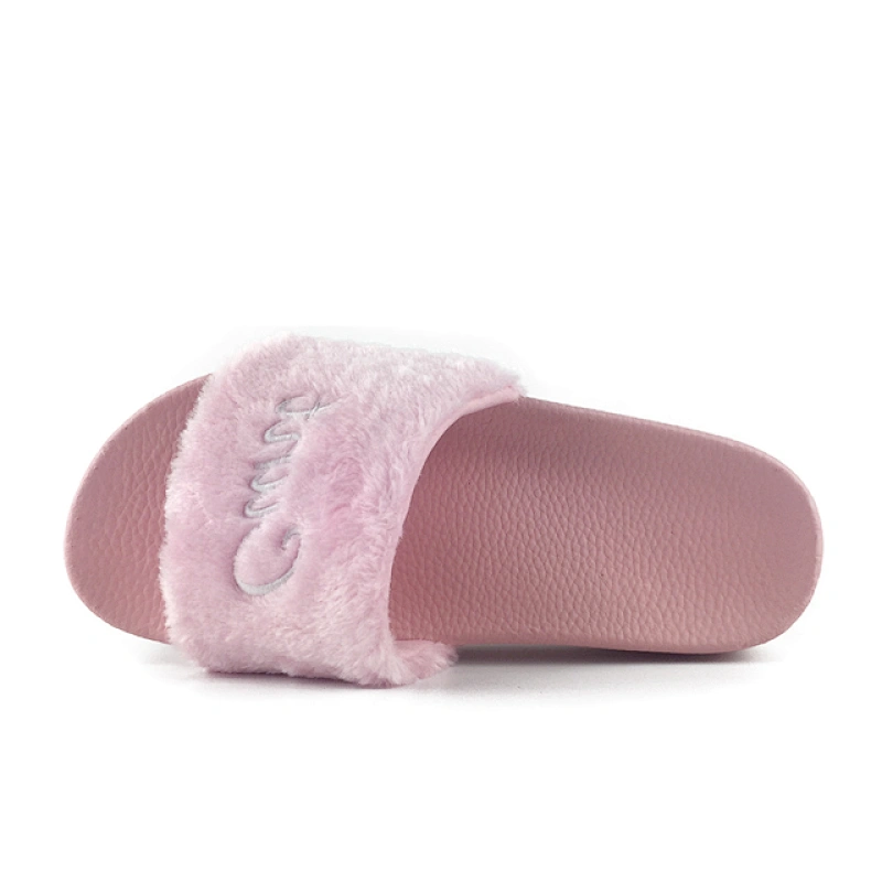Greatshoe antiskid plush fur fancy slides for women, fur design fashion winter fox fur slippers